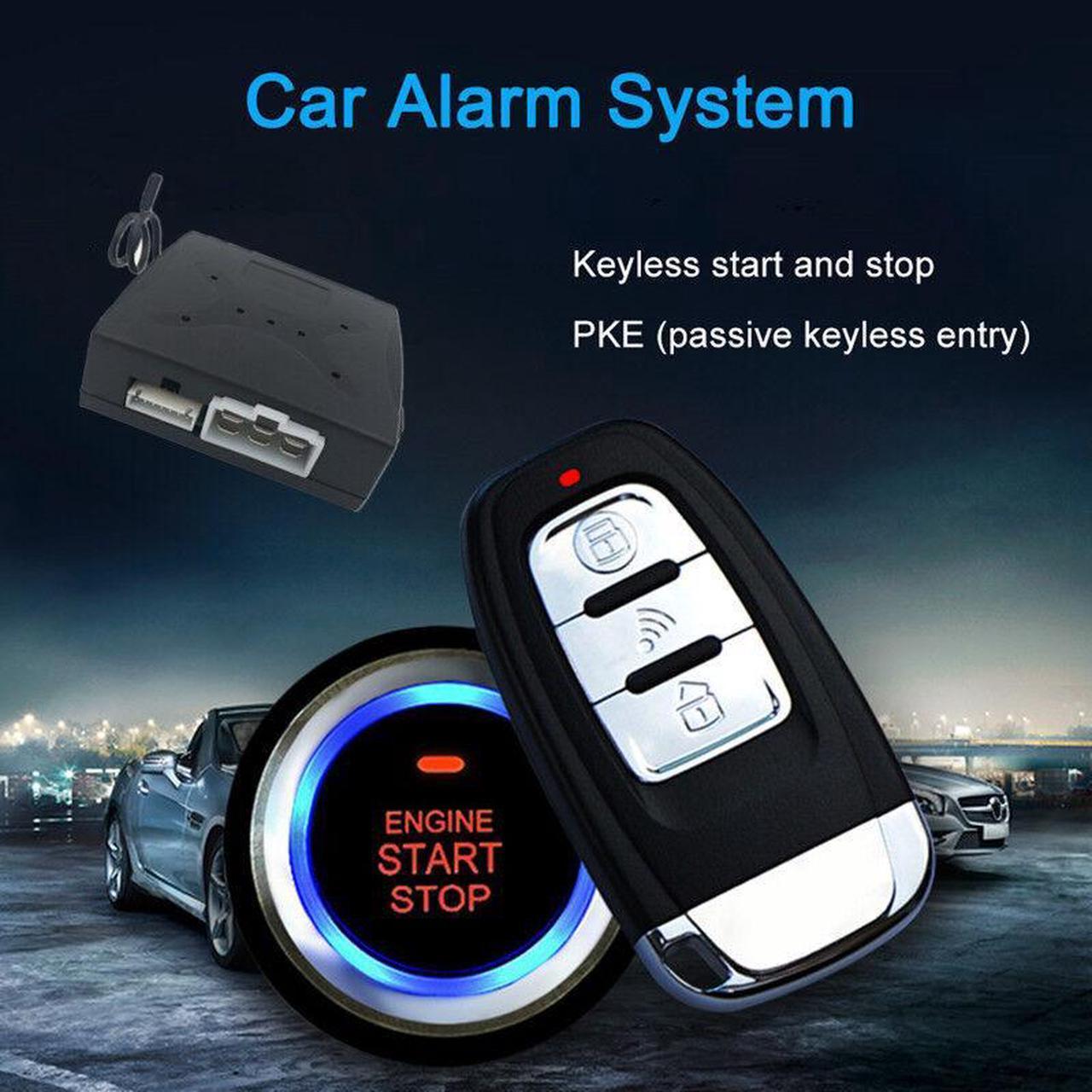 DC 12V PKE Car Alarm System Keyless entry Push button Engine Start Remote Key