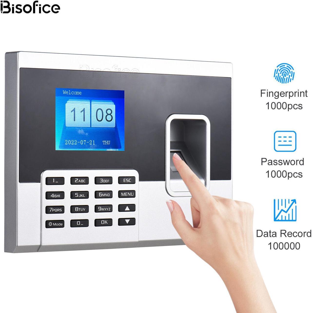 Bisofice Fingerprint Time Clock Attendance Machine Finger Scan Automatic F3Z4