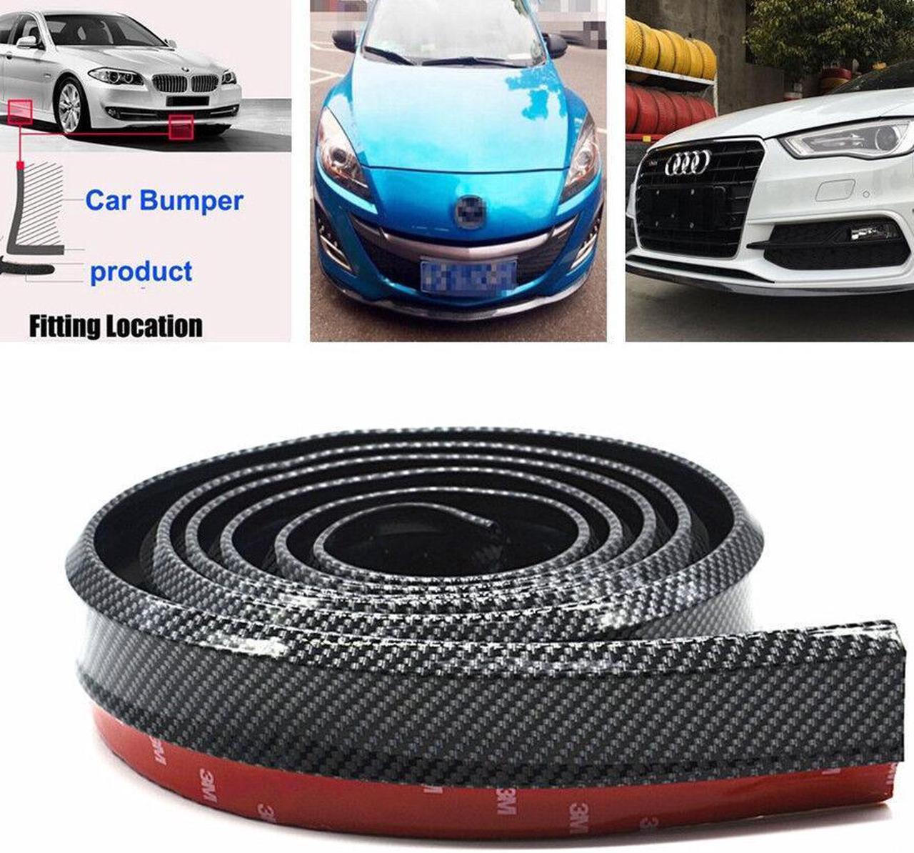 Car Rubber Carbon Fiber Front Bumper Lip Skirt Spoiler Protector Chin Guard Pad