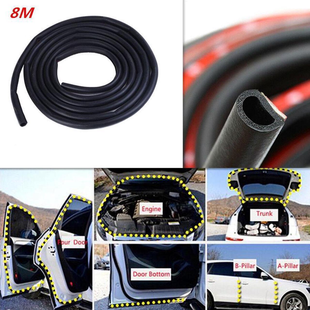 Car Exterior Door Window Edge Rubber Strip Sealing Weather Strip 8M D Shape Pad