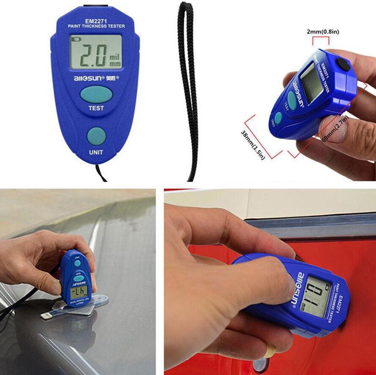 LCD Coating Gauge Car Painting Thickness Tester Paint Meter Diagnostic Tool