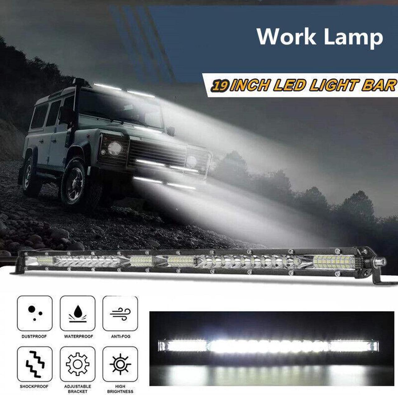 DC12V Car 40Led Light Bar Slim Offroad Spot Flood Combo LED Bar Work Light Lamp