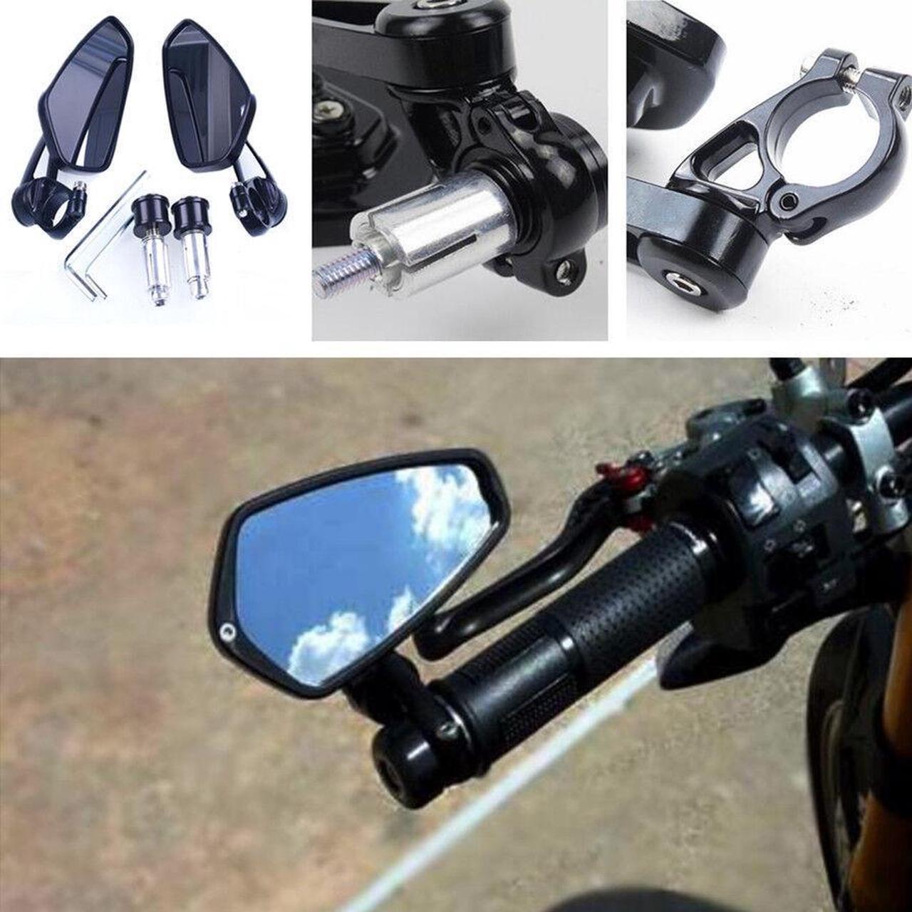 Black Motorcycle Billet Aluminum 7/8" 22 Bar End Side Rearview Universal Mirrors