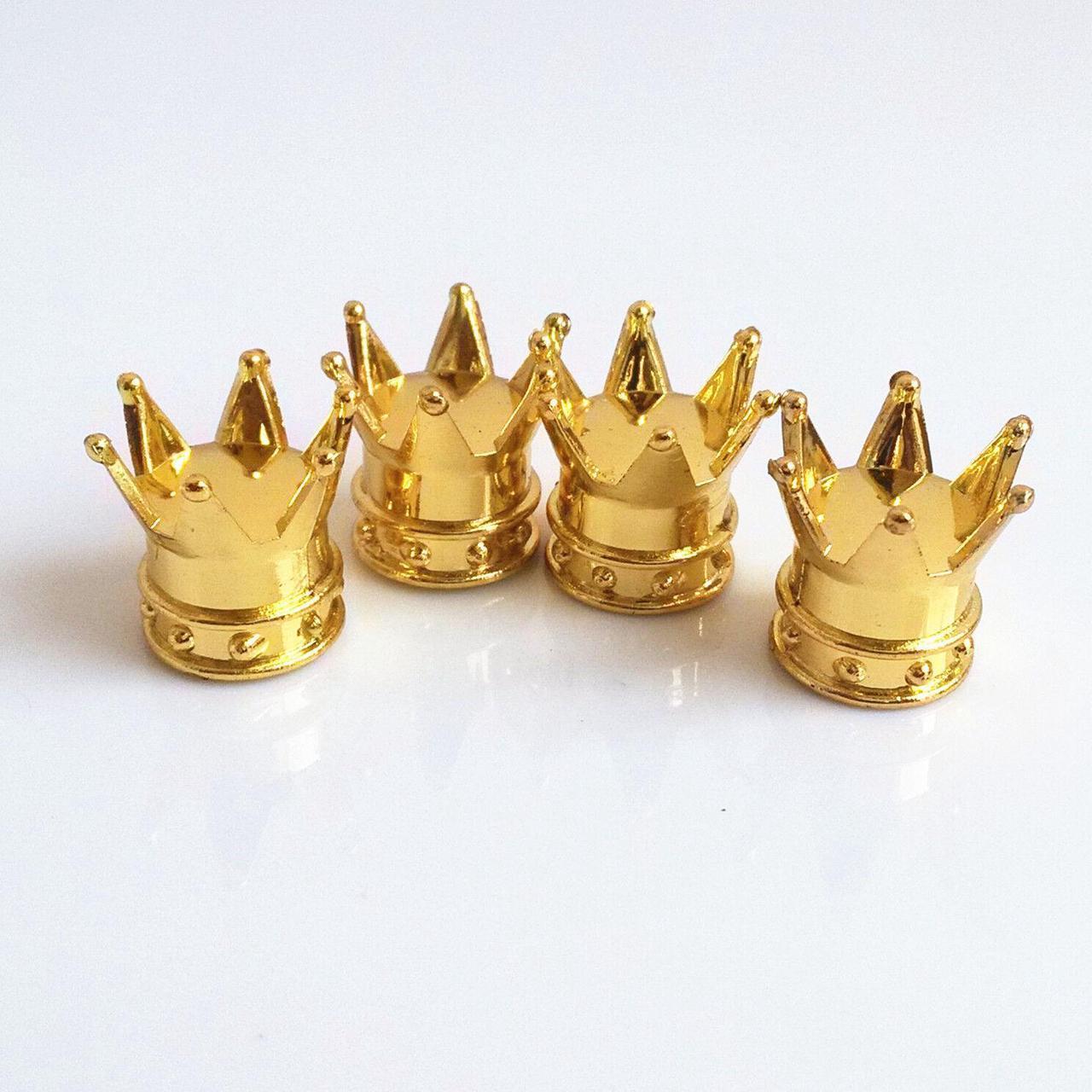 Yellow Gold Crown Tyre Tire Wheel Valve Stem Air Dust Cover Cap