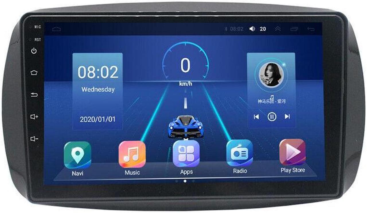 9'' Android Car Stereo Radio GPS Navi WIFI BT Mirror Link For Smart Fortwo 15-18