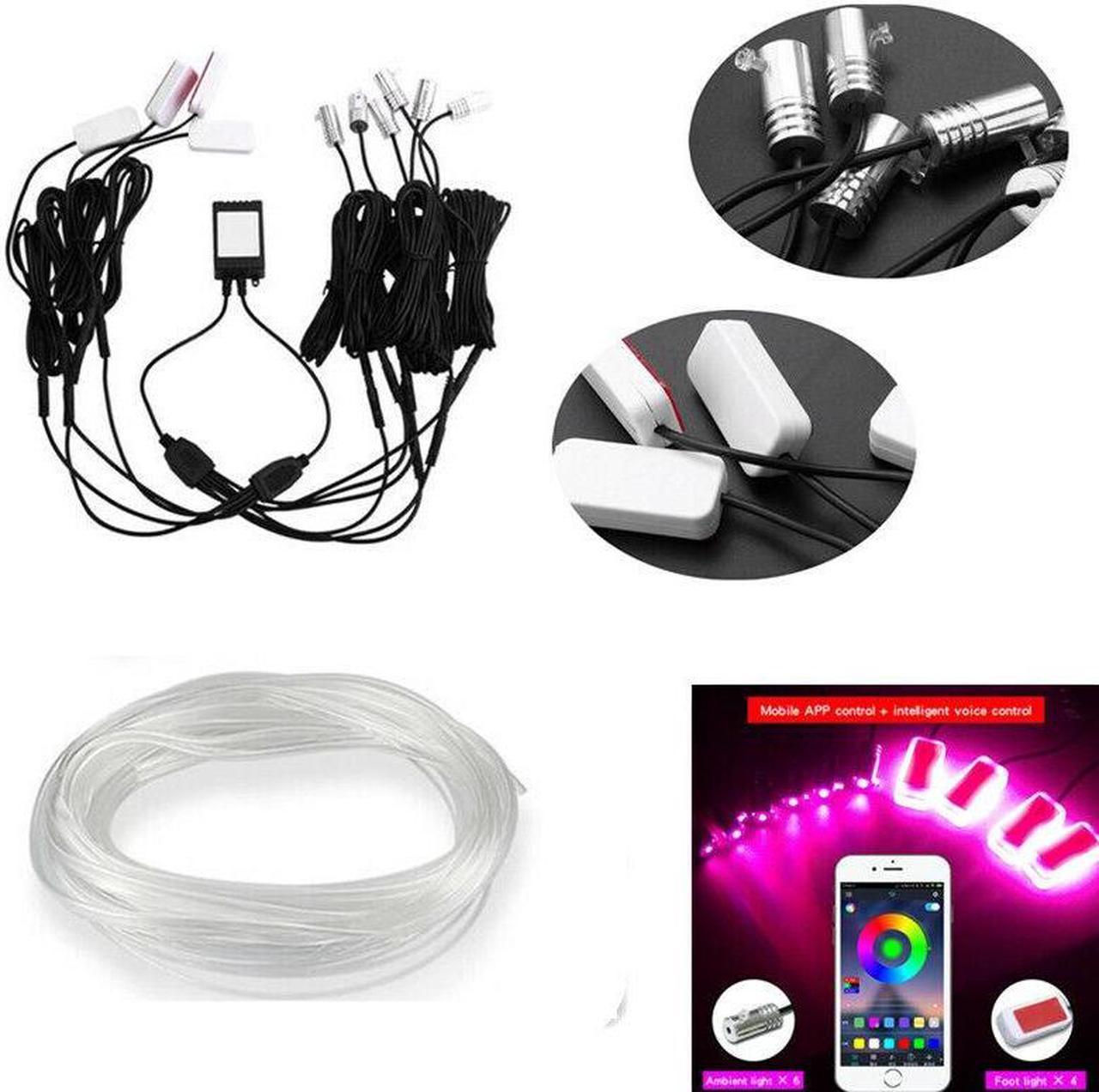 Car RGB LED Atmosphere Light Interior Decoration Fiber Optic Strip Ambient Lamp