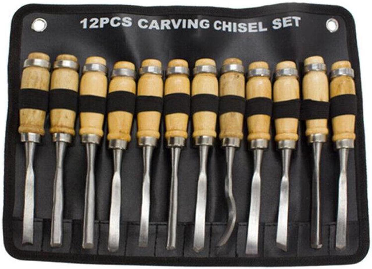 Wood Carving Hand Chisel Tools 12pcs Professional Woodworking Gouges Tool M6H1