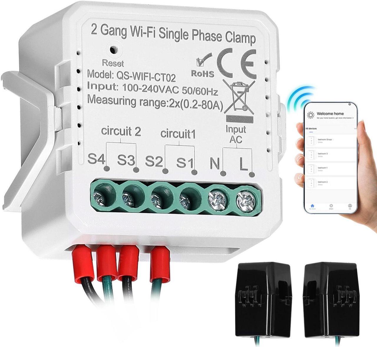 2 Gang 80A Phase Clamp Solar PV Bidirectional Two Way A6B2