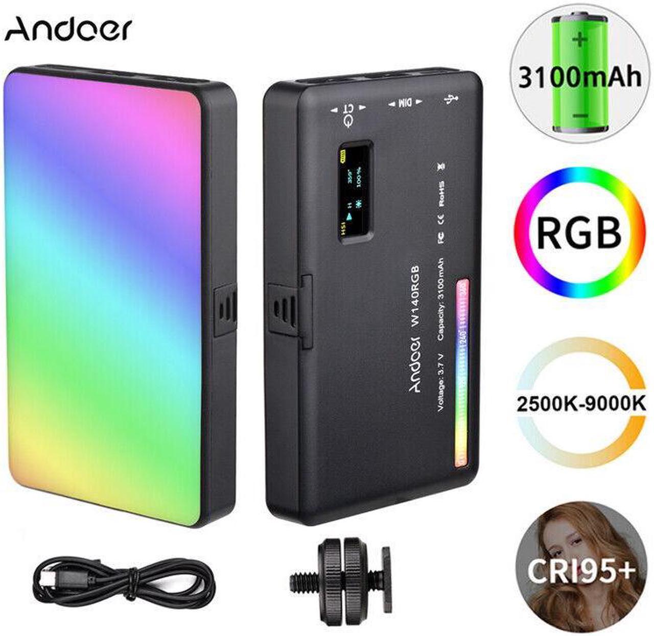 Andoer RGB LED Video Light For Vlog Photography Camcorder Fill Lighting A2U4