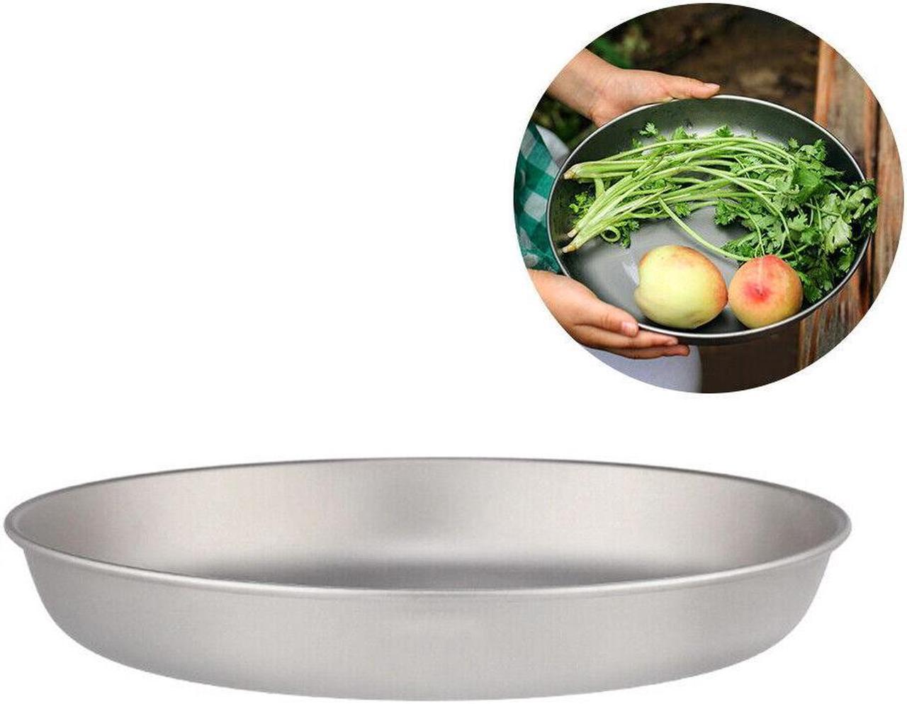 Ultralight Titanium Frying Plate Outdoor Camping Picnic Hiking Cooking Pan A7B2