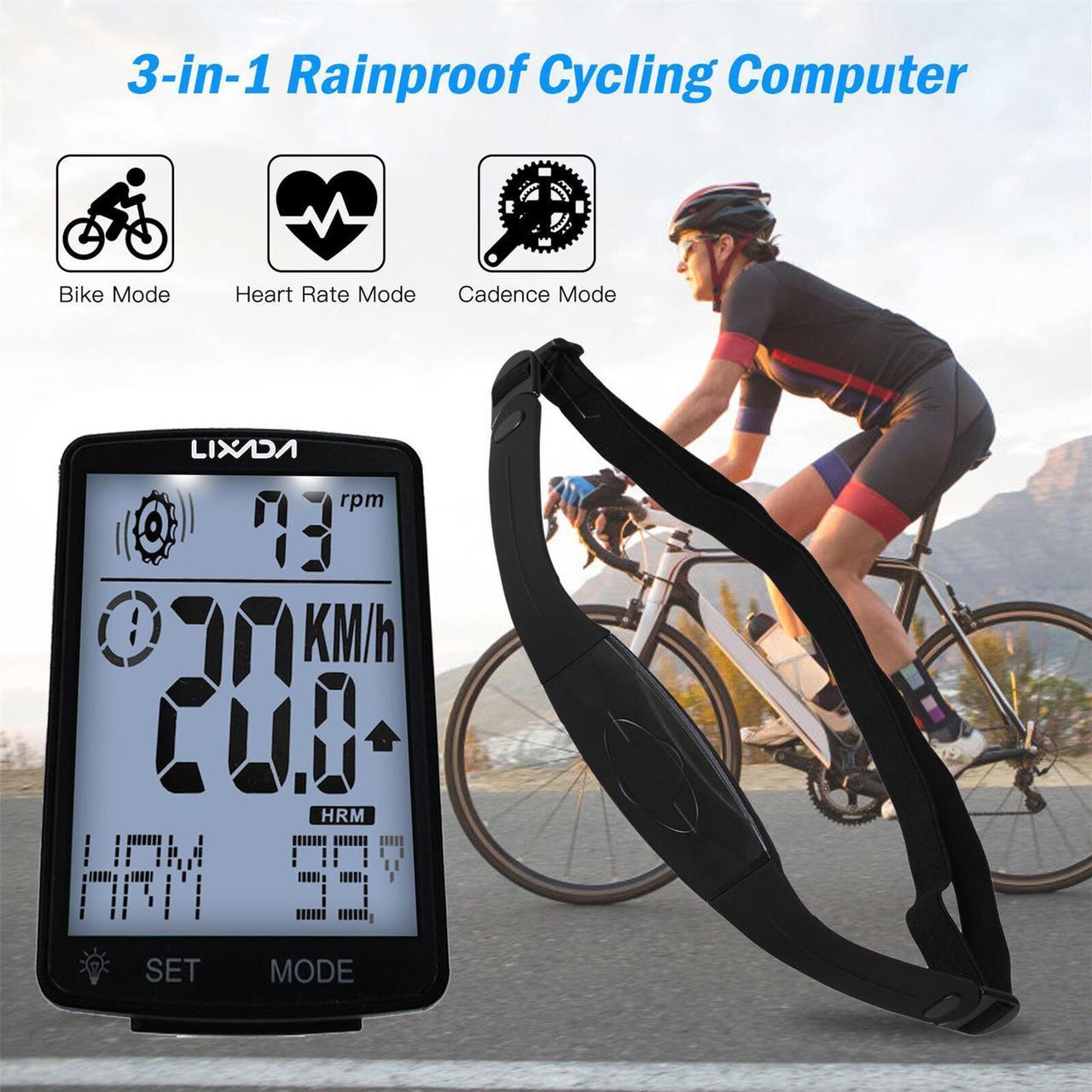 LIXADA 3 in 1 Bike Multi Functional LCD Screen X2T1