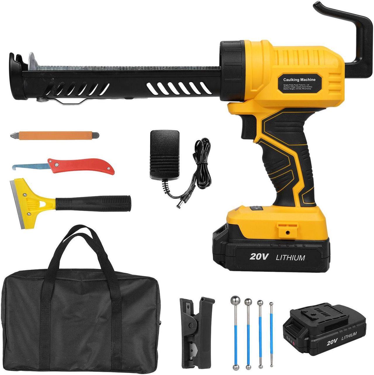 20V Handheld Cordless Caulking Gun Kit w/ 2.0 Ah Battery F/ Filling Sealing B1H4