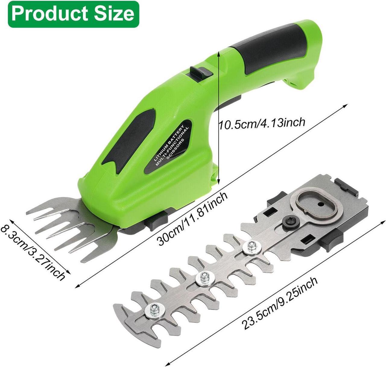 Cordless Hedge Trimmer, 2-in-1 Handheld Hedge Trimmer, 7.2V Electric Grass J1O0