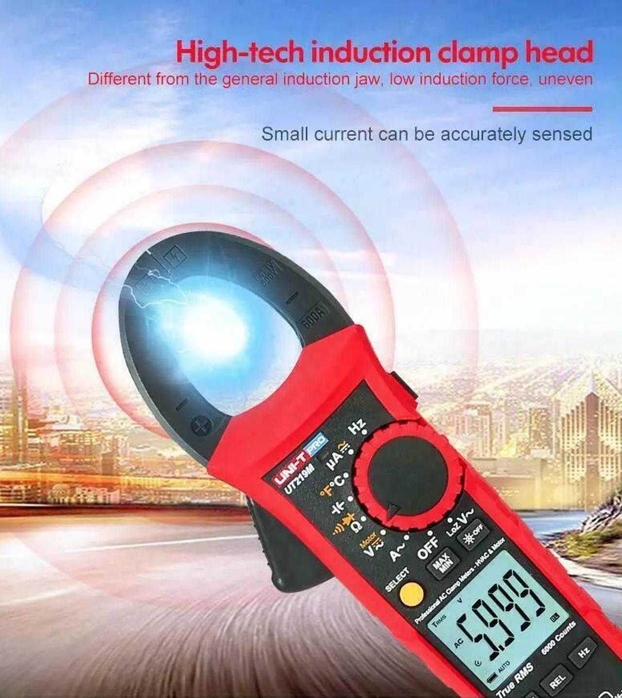 UNI-T UT219M 600A Professional Clamp Meter Temperature and A MeasurementsKd