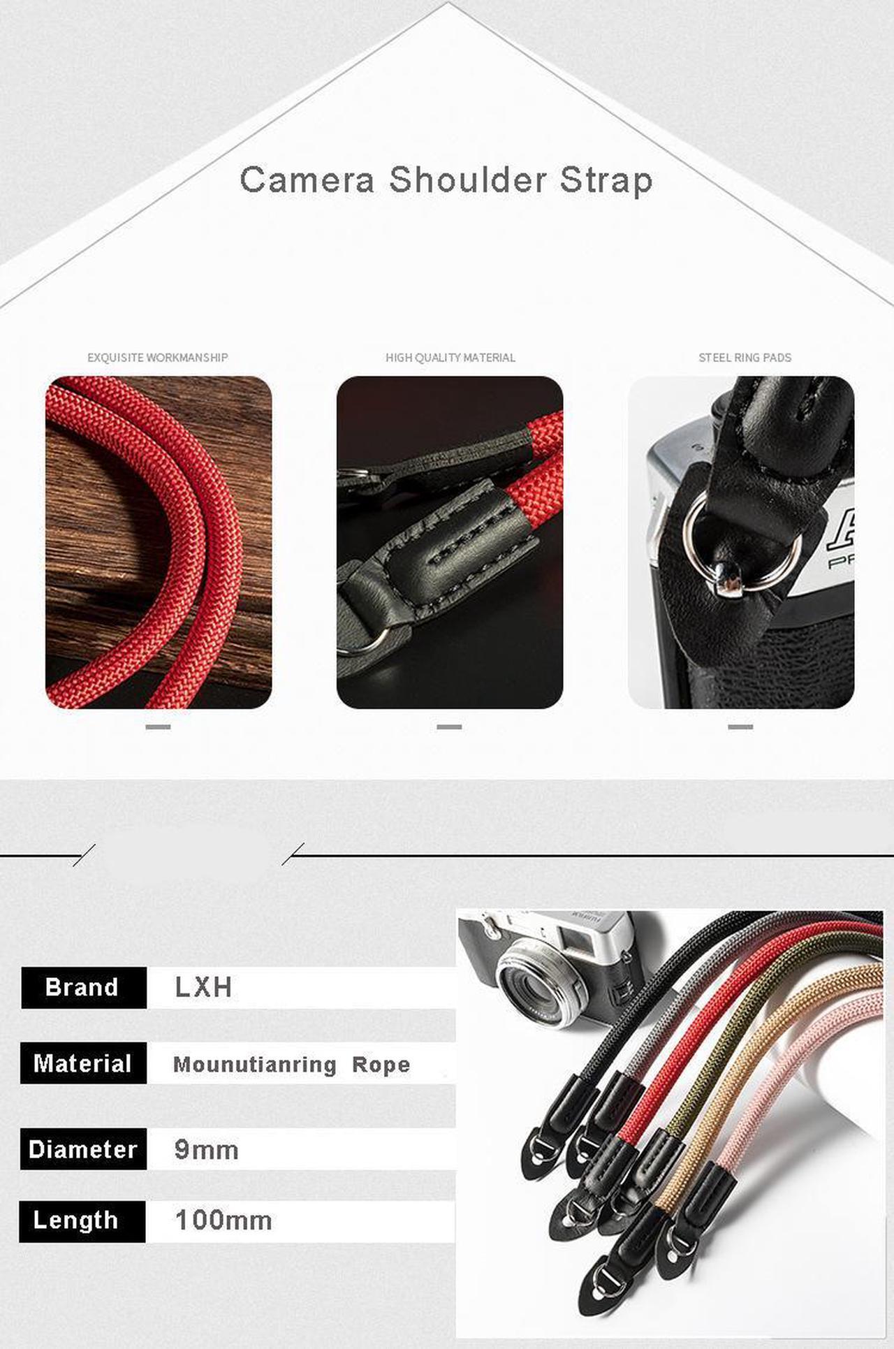 Alt view image 6 of 7 - K&F Concept High Strength Nylon Rope Camera Strap, Camera Rope Strap Shoulder Neck Strap Compatible with Sony A6300 A6500 A6100 A6600 A6400 A6000 RX10 IV X100F(PINK)