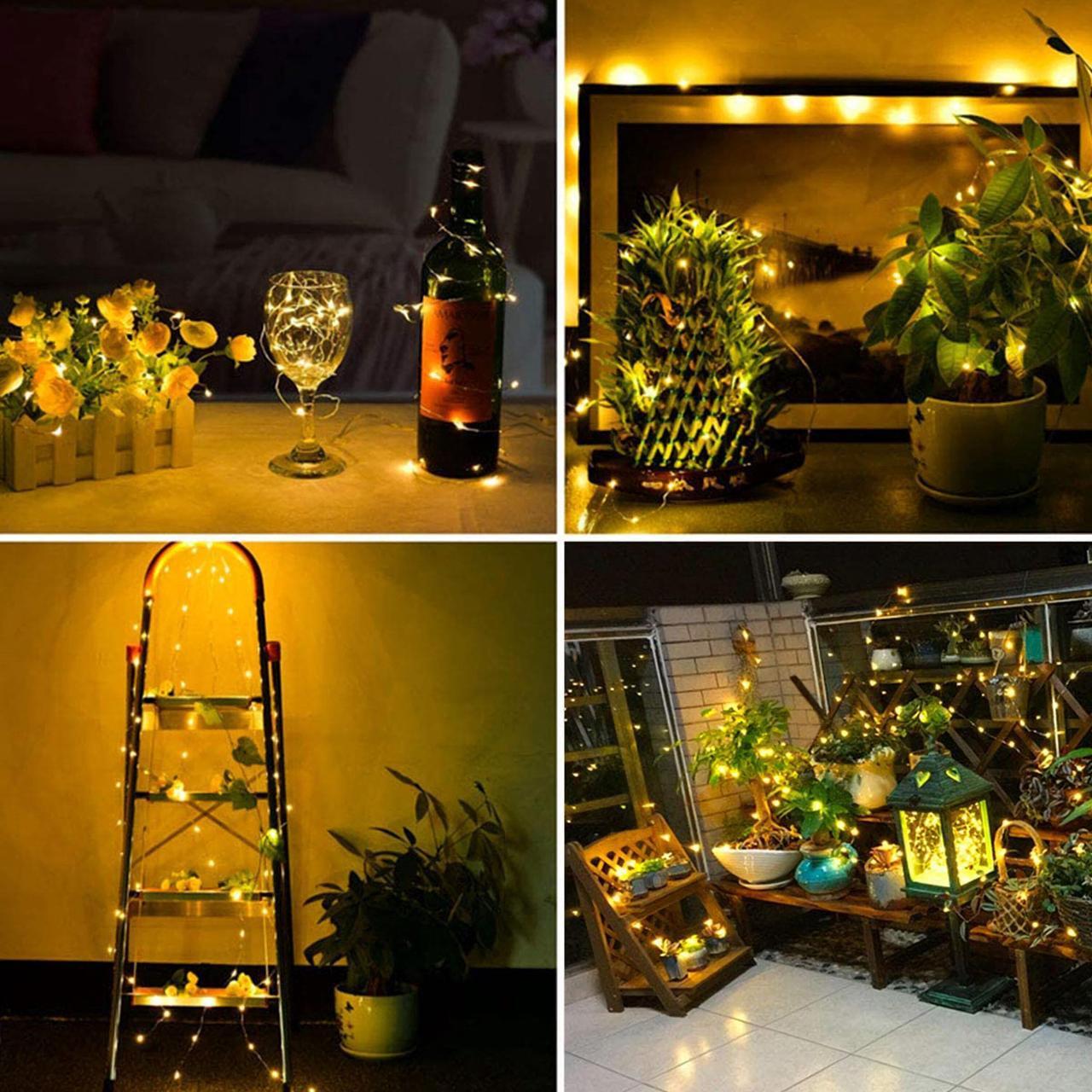 Alt view image 4 of 7 - SOWAZ Battery-operated Remote Control 100 LED 33ft Copper String Light Bulbs