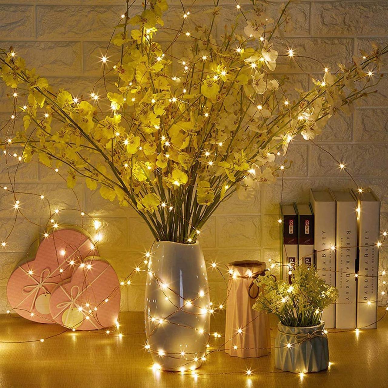 Alt view image 5 of 7 - SOWAZ Battery-operated Remote Control 100 LED 33ft Copper String Light Bulbs