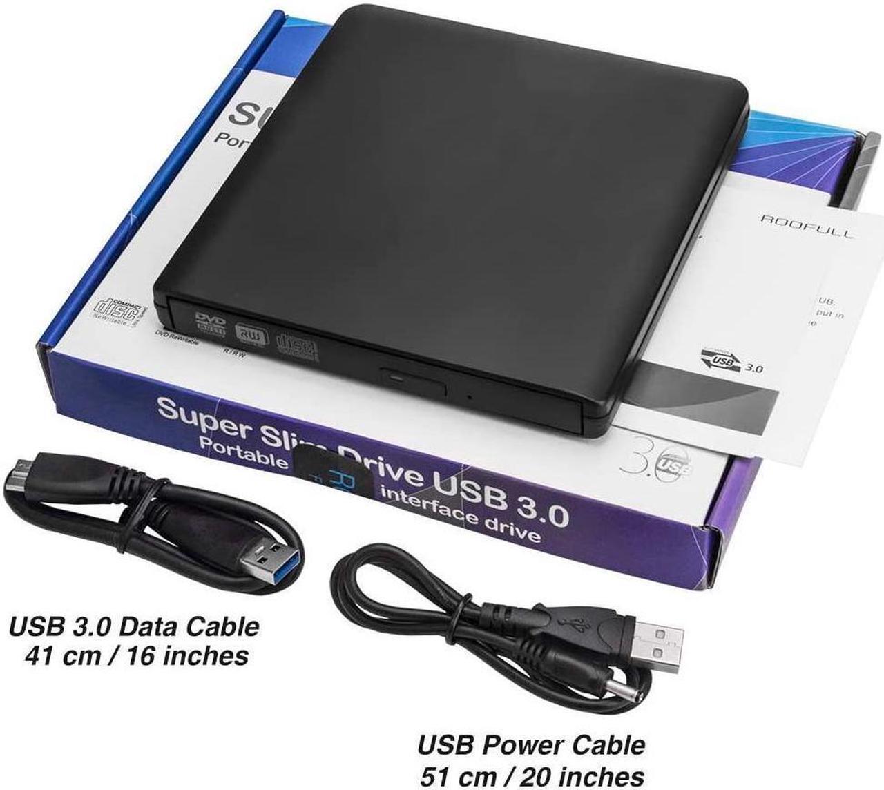 Alt view image 7 of 7 - IXJYLCPC Aluminum External CD Drive USB 3.0 Portable CD DVD +/-RW Drive DVD/CD ROM Rewriter Burner Writer Compatible with Laptop Desktop PC Windows Mac Pro MacBook (XD058, Black)