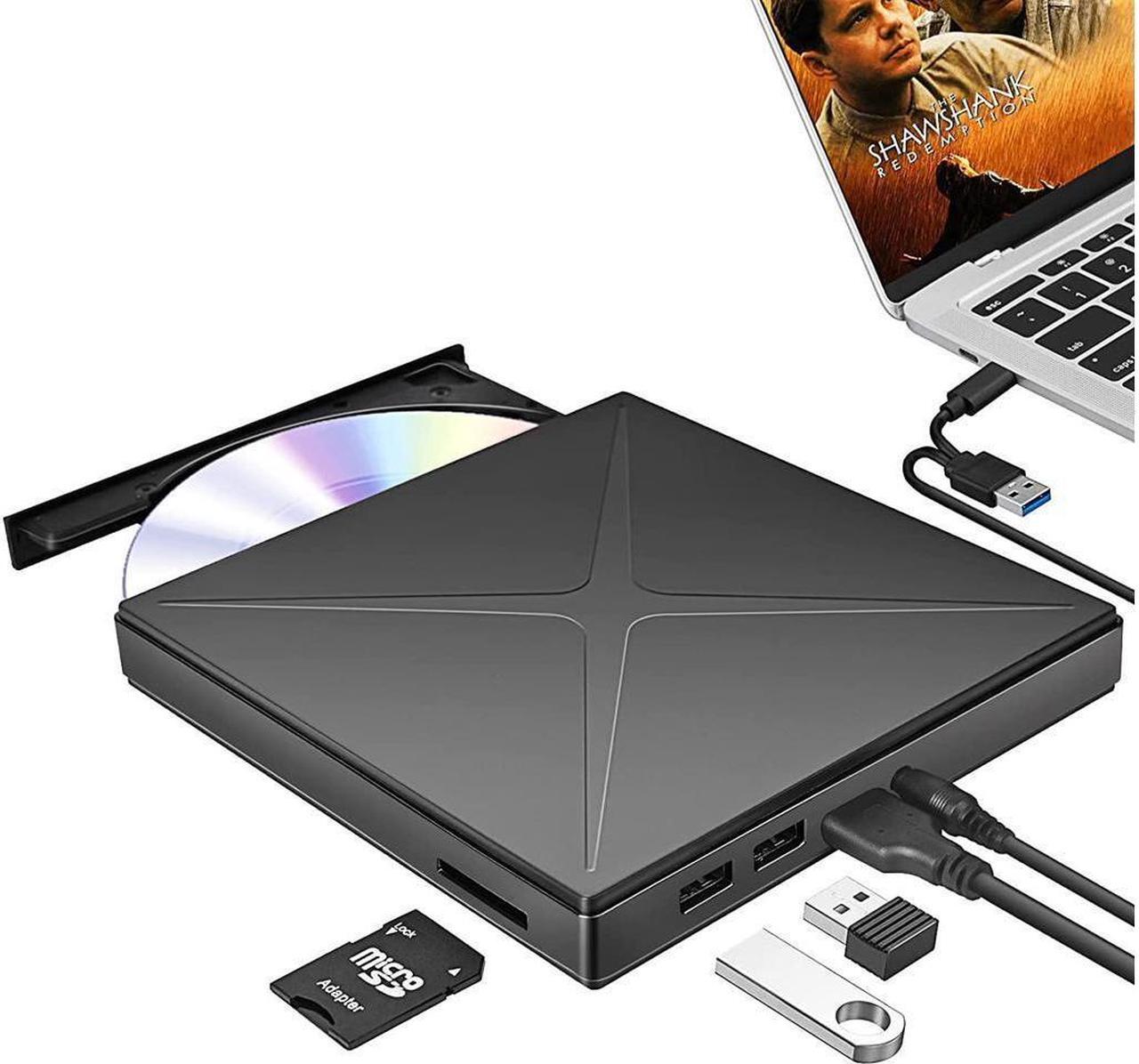 Main image of IXJYLCPC Slim Type C External CD Drive USB3.0Portable CD/DVD +/-RW Drive Ultra-Thin DVD/CD ROM Rewriter Burner Support SD cards Reader Compatible with Laptop Desktop PC Windows Linux OS Apple Mac