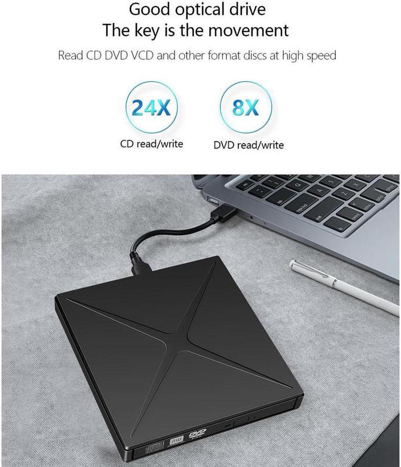 Alt view image 4 of 7 - IXJYLCPC Slim Type C External CD Drive USB3.0Portable CD/DVD +/-RW Drive Ultra-Thin DVD/CD ROM Rewriter Burner Support SD cards Reader Compatible with Laptop Desktop PC Windows Linux OS Apple Mac