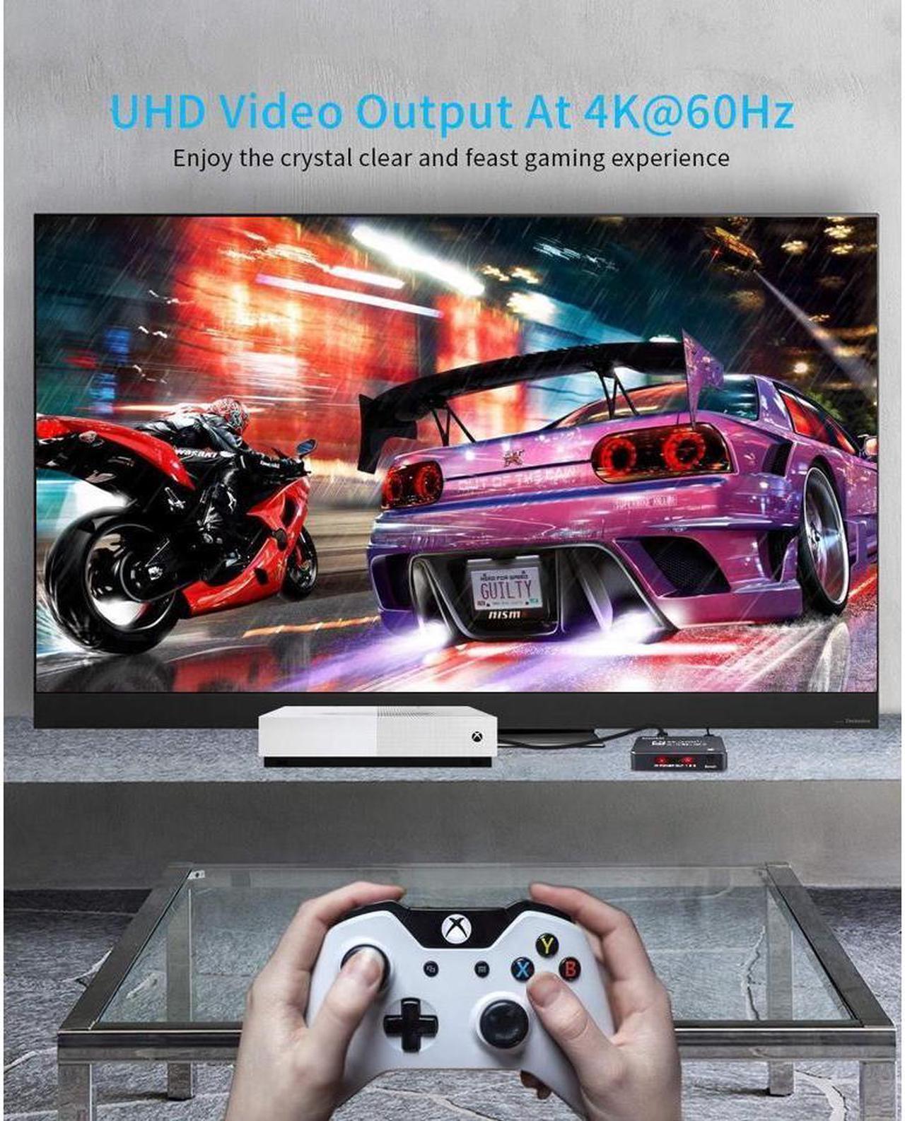 Alt view image 6 of 7 - IXJYLCPC Switcher HDMI 2.0-compatible 3 in 1 out 4K 60Hz 2K 120Hz Switch Splitter adapter IR Remote For PS5 PS4 Projector Supports Ultra HD Dolby Vision, 18.5Gbps, HDR10, HDCP 2.2 & 3D - OZQ2-2