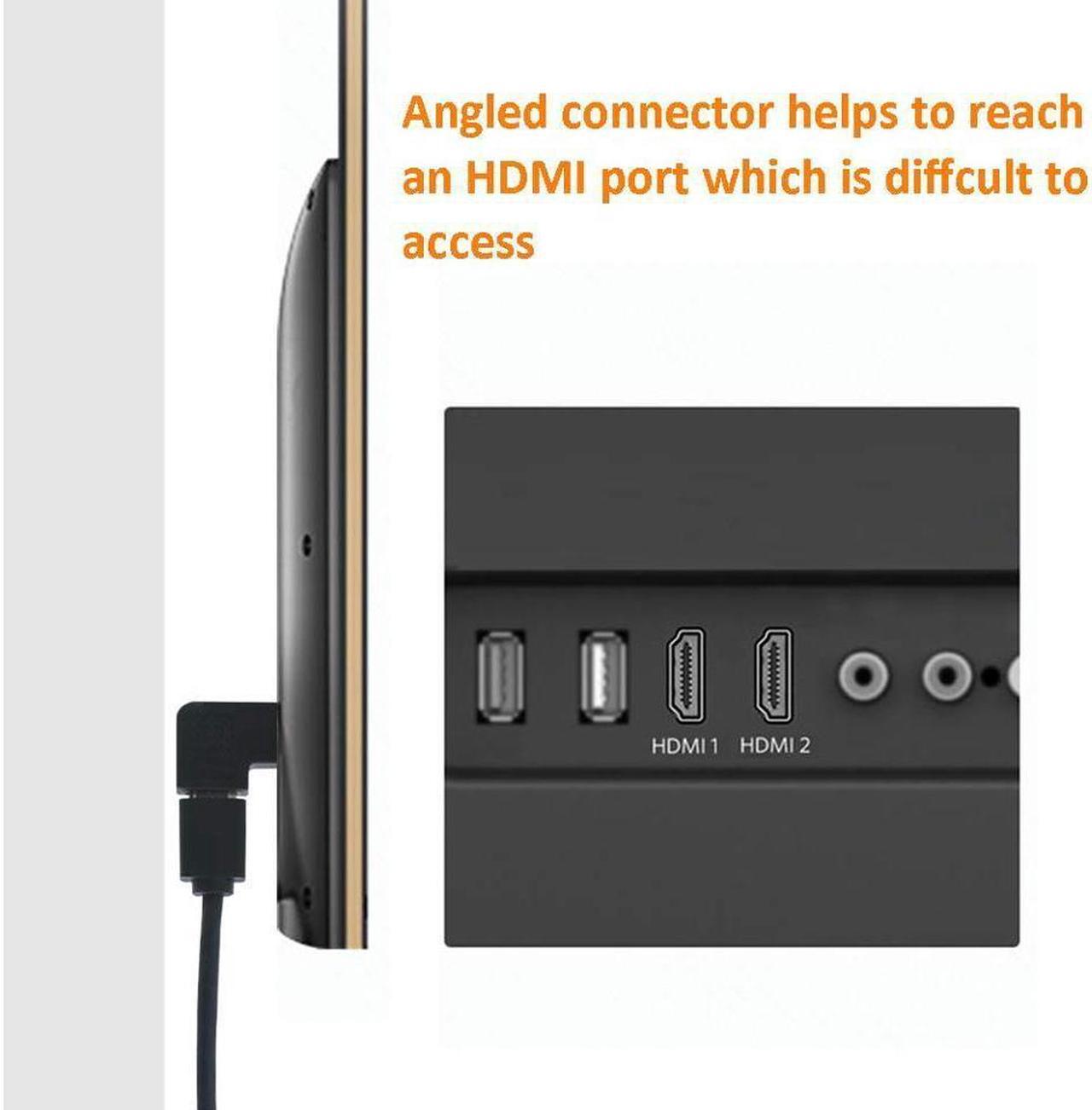 Alt view image 6 of 7 - IXJYLCPC HDMI 270 & 90 Degree Right Angle Port Saver Adapter (Male to Female)90 Degree - Vertical Flat, 4K 3D HDMI Extender for Roku PS3/4 Fire Stick,Chromecast Nintendo Switch,HDTV, Laptop,Xbox