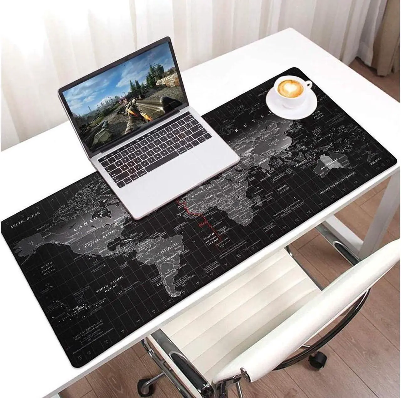 Alt view image 3 of 7 - IXJYLCPC Extended Mouse pad - Gaming Mouse pad - Stitched Edges & Skid Proof Rubber Base - 35.4" x 15.8" x 0.08" XXXL Size Mouse Keyboard Desk Mat for Computer (World Map)