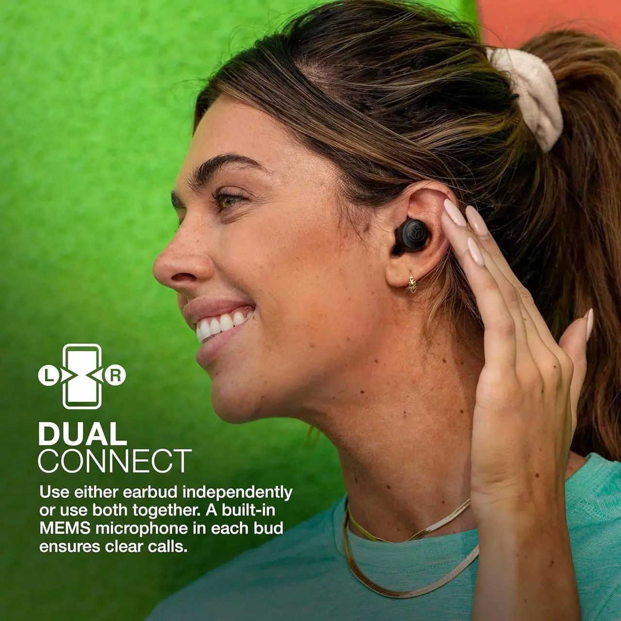 Alt view image 5 of 6 - Air Pop True Wireless Bluetooth Earbuds + Charging Case, Black, Dual Connect, IPX4 Sweat Resistance, Bluetooth 5.1, 3 EQ Sound Settings Signature