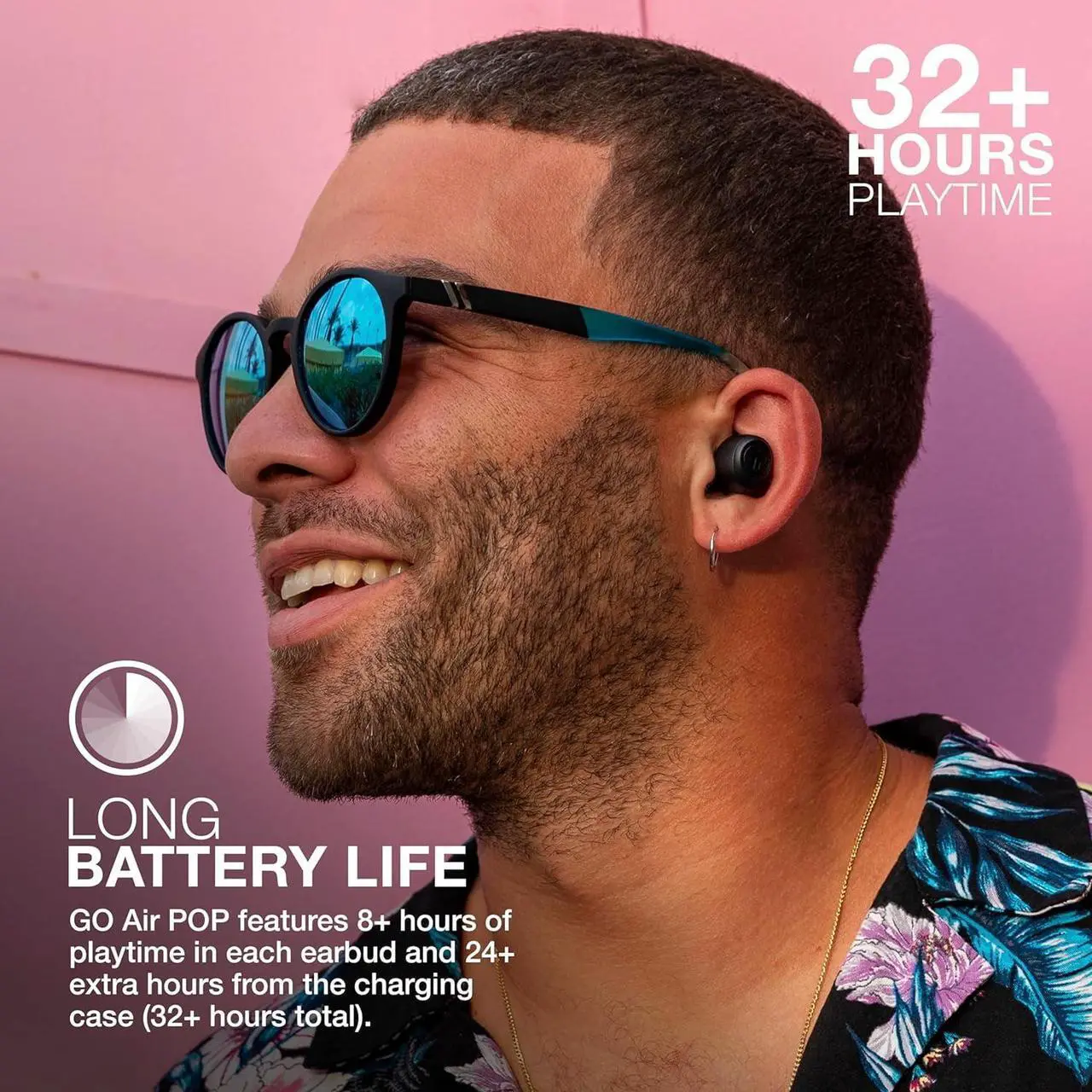Alt view image 4 of 6 - Air Pop True Wireless Bluetooth Earbuds + Charging Case, Black, Dual Connect, IPX4 Sweat Resistance, Bluetooth 5.1, 3 EQ Sound Settings Signature