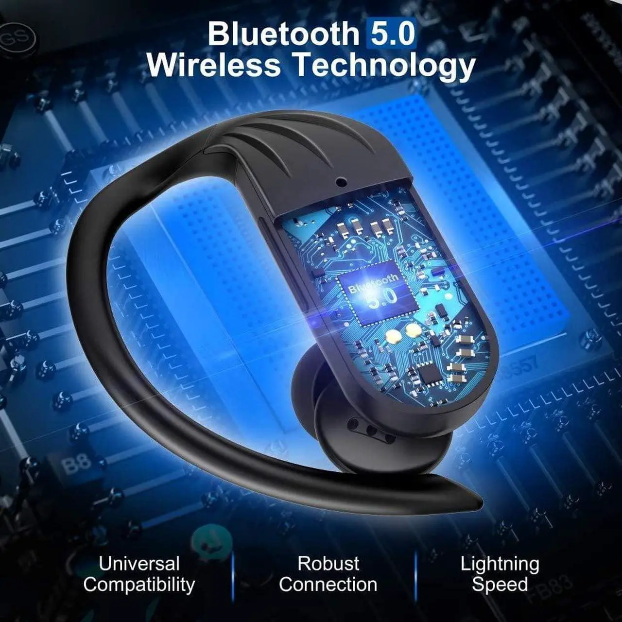 Alt view image 3 of 5 - Earbuds Bluetooth 5.0 Headphone with IPX8 Built-in Mic, CVC Noise Cancel, 36H Play Time