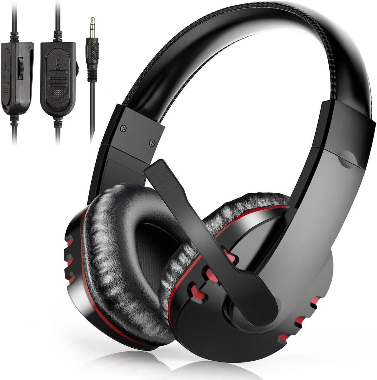 Main image of Gaming Headset with Microphone Fit for PC/PS4/PS5/Xbox One/Nintendo, Stereo Noise Canceling Wired Headset, 3.5mm Over-Ear Headphones