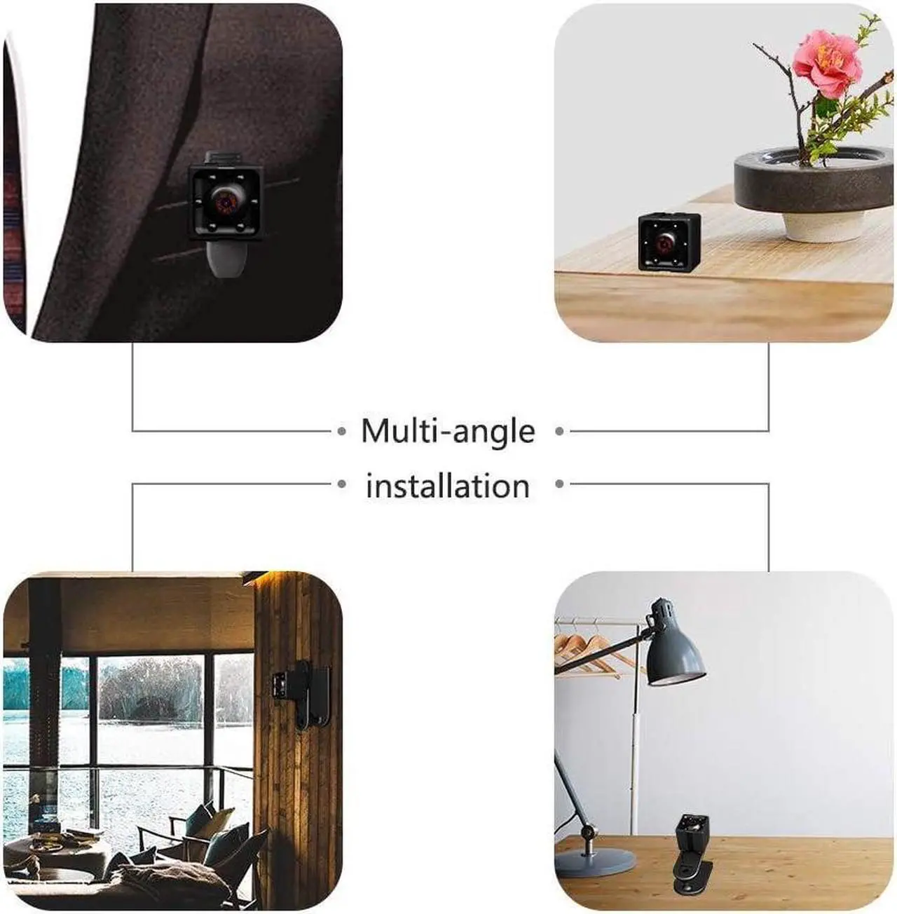 Alt view image 3 of 7 - Mini Wireless Security Camera, Full HD 1080P Portable Small HD Nanny Cam with Night Vision, Video Record and Motion Detection for Home, Car, Drone and Outdoor Use