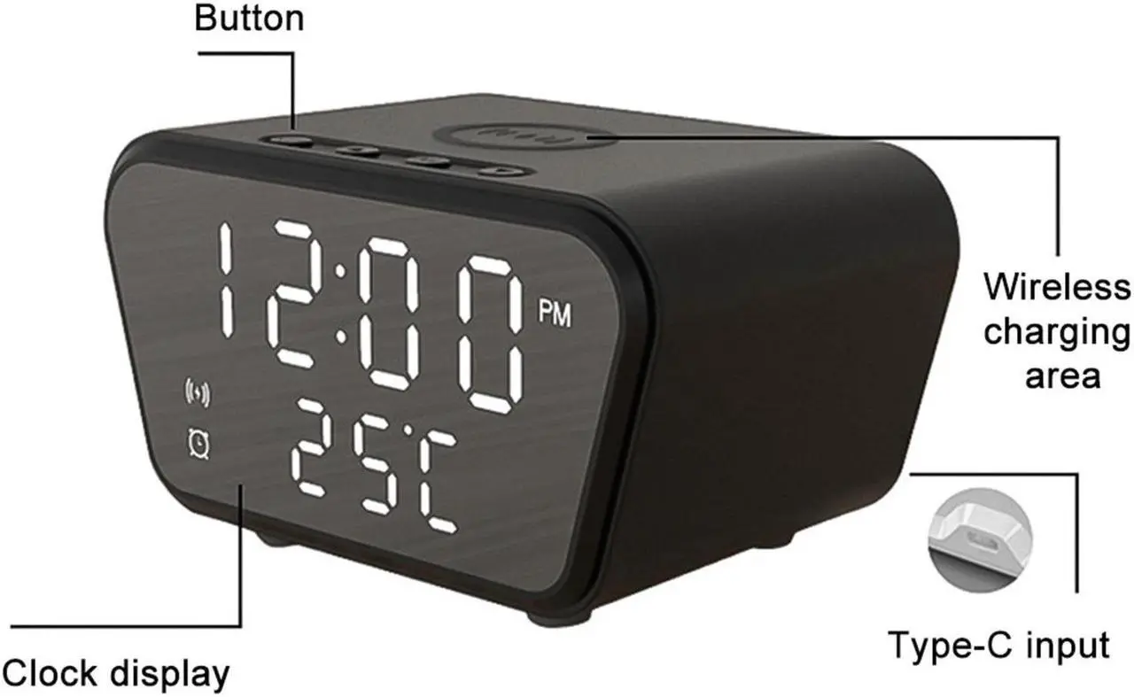 Alt view image 7 of 7 - 1080p Full Hd Wifi Mini CameraMotion Detection Clock Camcorder Wireless Charging Alarm Camera Clock,Smart Reminders with Smartphone Connection,128GB