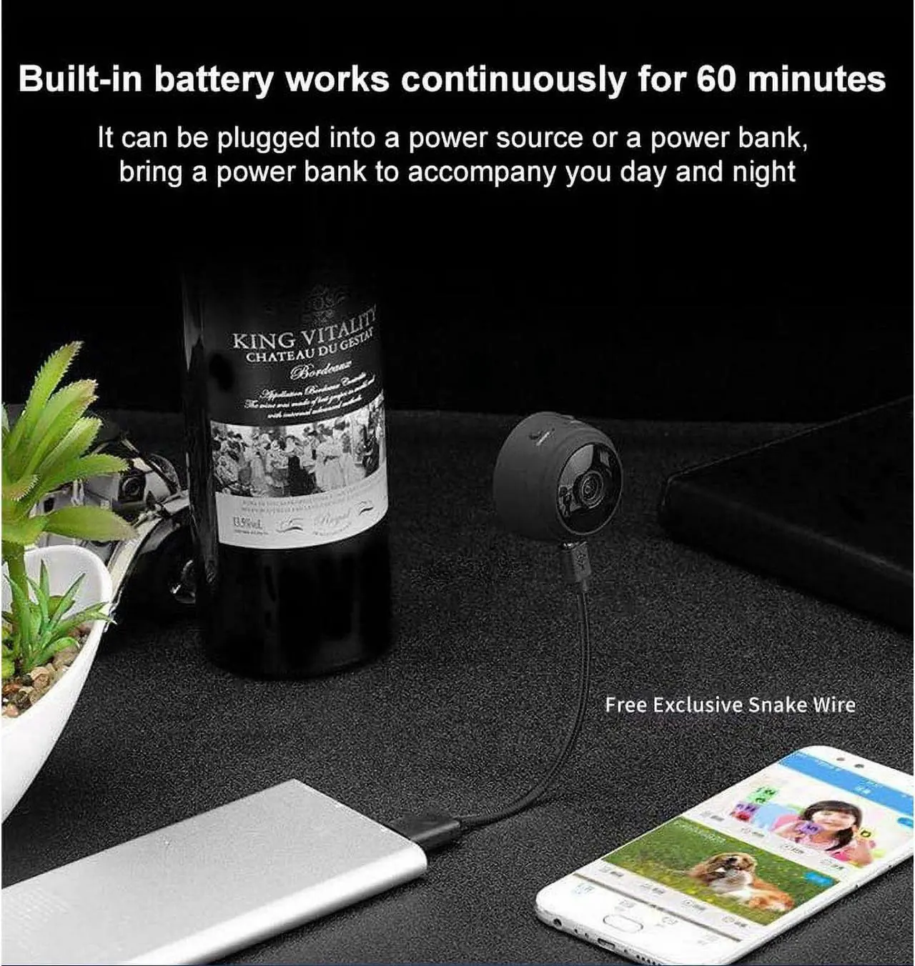 Alt view image 6 of 7 - Mini Camera with Audio,Wireless WiFi Hidden Mini Camera 1080P HD Home Security Cams with Cell Phone App(iOS/Android),Portable Tiny Nanny Cam with IR Night Vision,Car Surveillance Camera