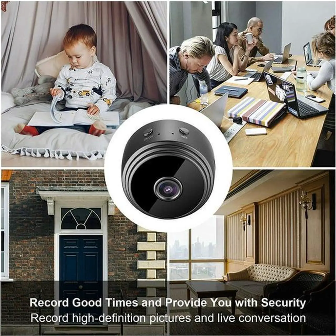 Alt view image 2 of 7 - 2PCS WiFi Mini Camera Network Wireless IP Camera 1080P with Motion Detection Night Vision Cameras, Nanny Baby Pet Cam for iPhone / Android