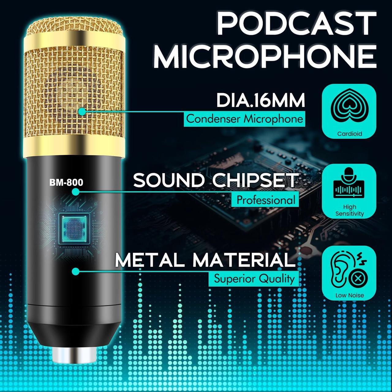 Alt view image 6 of 7 - Microphone Bundle, Audio Mixer BM-800 Podcast Microphone with Voice Changer, Studio Equipment for Laptop Computer Vlog Living Broadcast Live Streaming YouTube TikTok