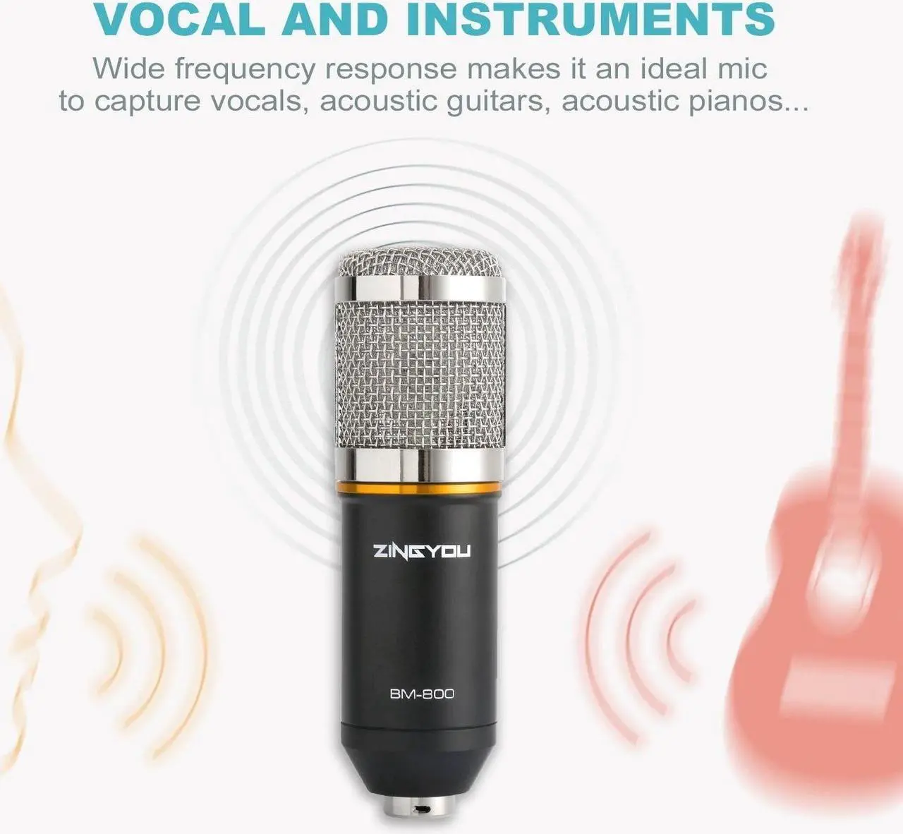 Alt view image 5 of 7 - Microphone Kits, Podcast Equipment Bundle, Studio Recording & Broadcasting Mic with Adjustable Stand, USB Sound Adapter
