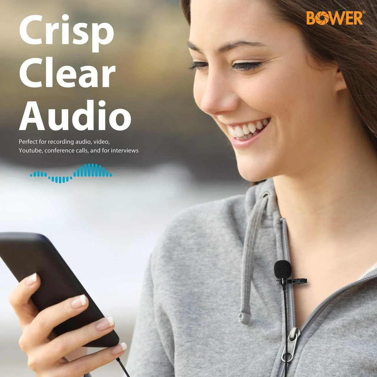 Alt view image 5 of 7 - Professional Lavalier Lapel Microphone Omnidirectional Condenser 3.5mm Mic for iPhone Android Smartphone, Recording Mic for YouTube, Interview, Video