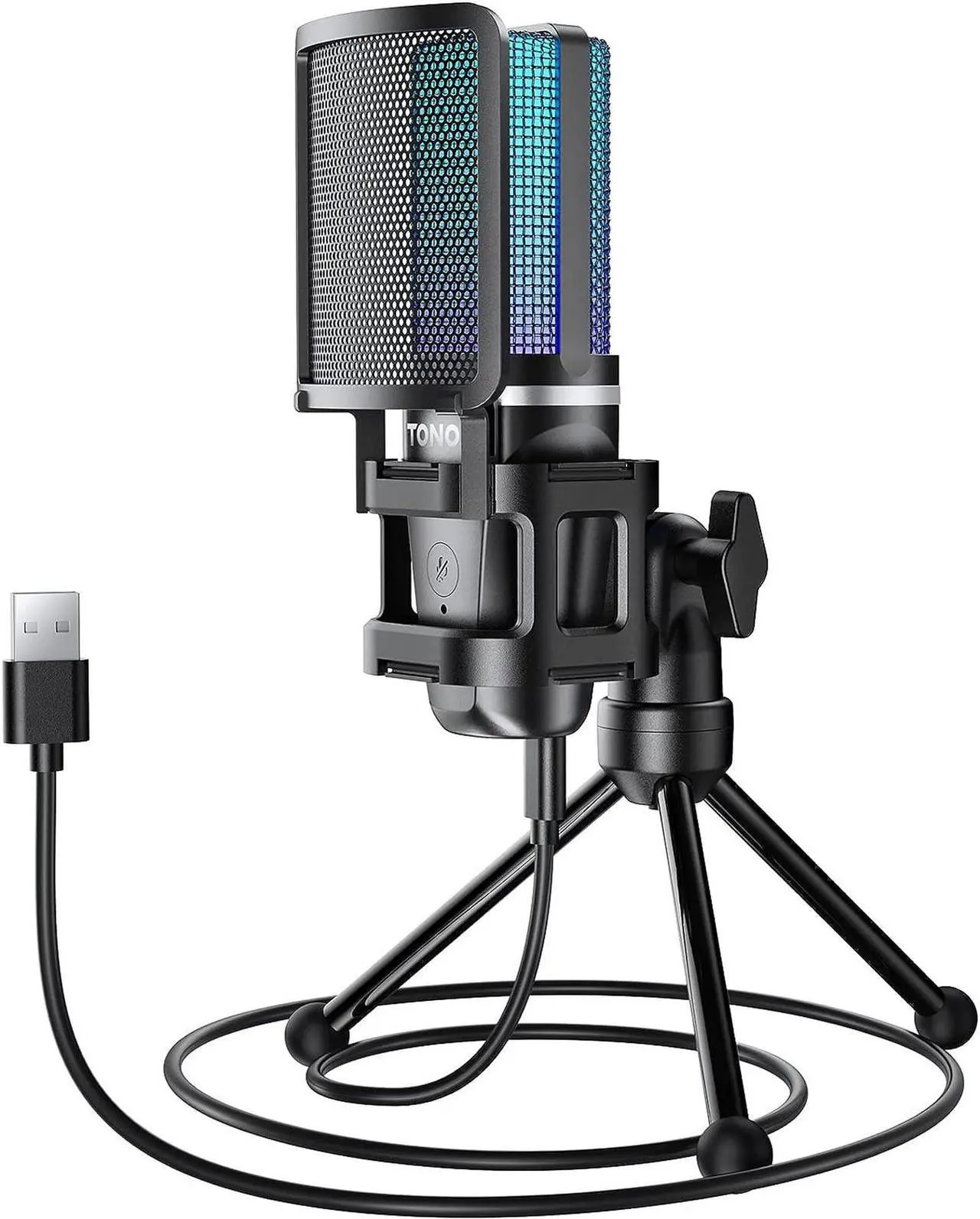 Main image of USB Microphone Computer Gaming Condenser Mic, Noise-Canceling Zero Latency Monitoring ORCA001