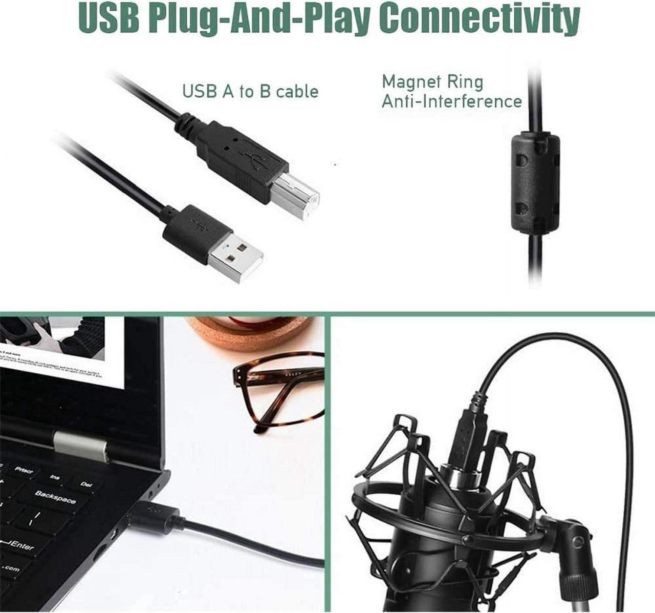 Alt view image 4 of 7 - PC Streaming Podcast Microphone Kit with Arm Stand & Pop Filter, Professional Condenser Mic Kit for Recording, Gaming, Singing, YouTube