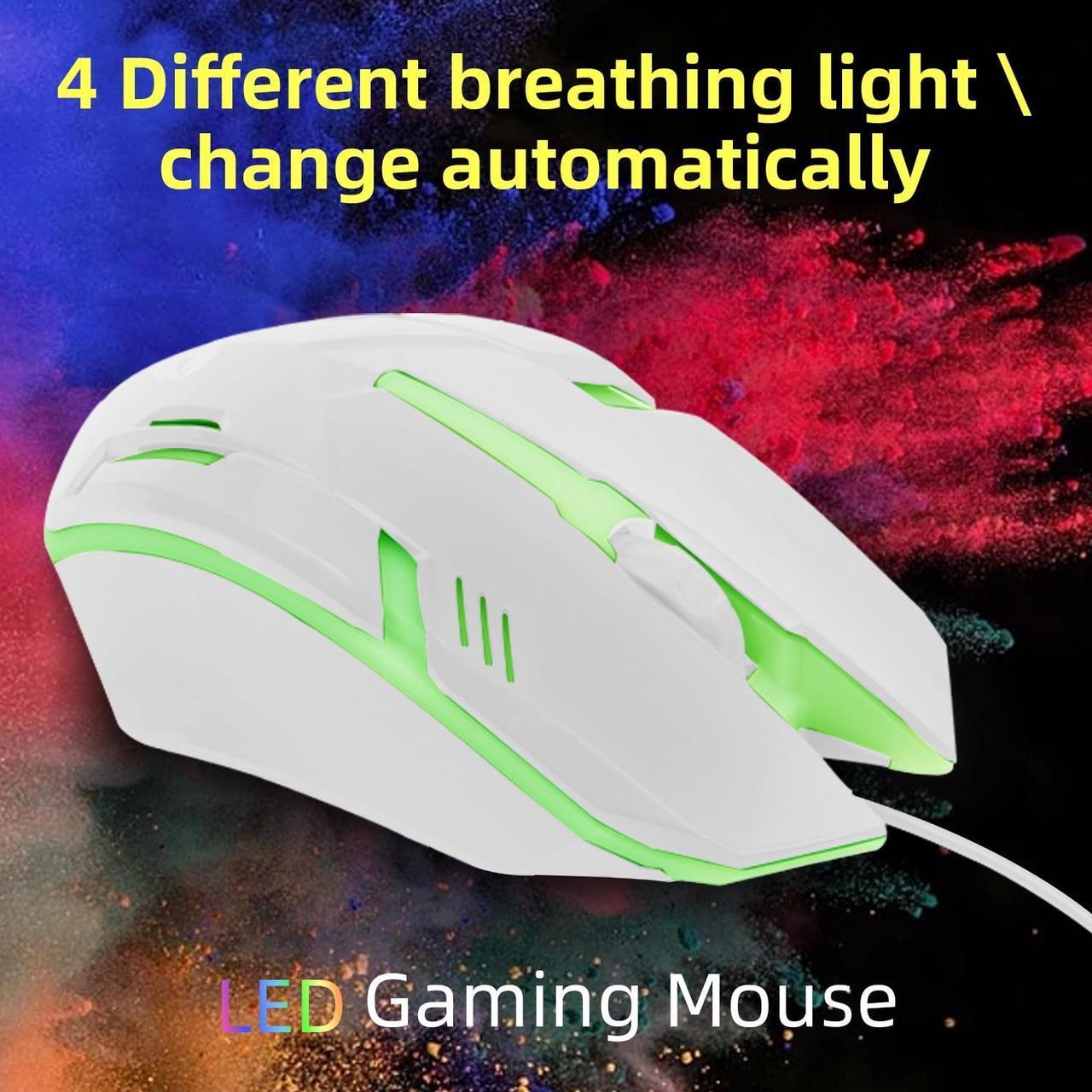 Alt view image 7 of 7 - Gaming Keyboard and Mouse Combo, Retro Punk Round Keycaps LED Backlit USB Wired Computer Keyboard for Game and Office, for Windows Laptop PC, Red Switches (White)