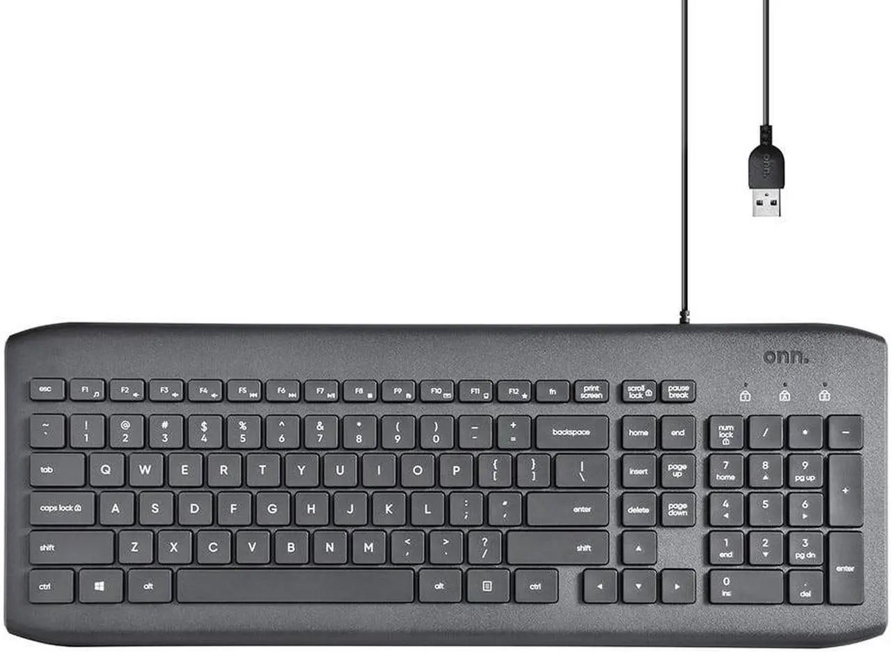 Main image of USB Computer Keyboard with 104-Keys, 5 ft Cable, Windows and Mac Compatible, Gray