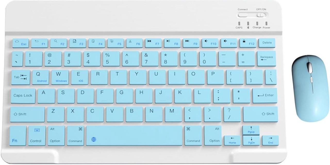 Main image of Wireless Keyboard and Mouse,Portable Mini Bluetooth BT Wireless Keyboard & Mouse For Android Windows PC Tablet,ipad Keyboard,College,Gift for Friend