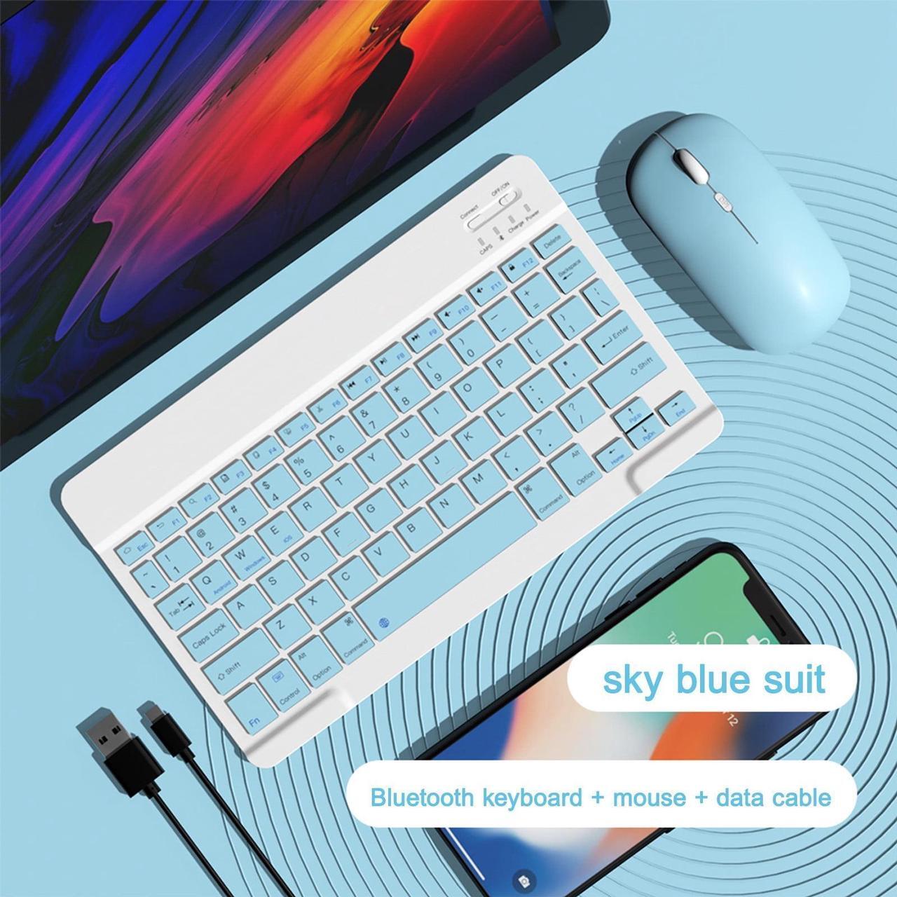 Alt view image 2 of 6 - Wireless Keyboard and Mouse,Portable Mini Bluetooth BT Wireless Keyboard & Mouse For Android Windows PC Tablet,ipad Keyboard,College,Gift for Friend