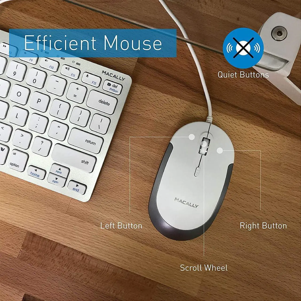 Alt view image 5 of 7 - USB Wired Keyboard and Mouse Combo for Mac and PC - Save Space with a Compact Small Mac Keyboard and Mouse for MacBook Pro/Air, iMac, Mac Mini/Pro - Compatible Apple Keyboard and Mouse