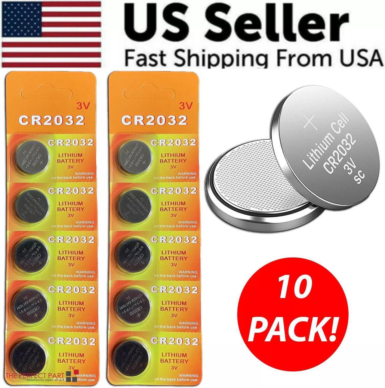 Main image of 10 x LITHIUM BATTERY 3V CR2032 CR 2032 BR2032 DL2032 Remote Button Cell Watch