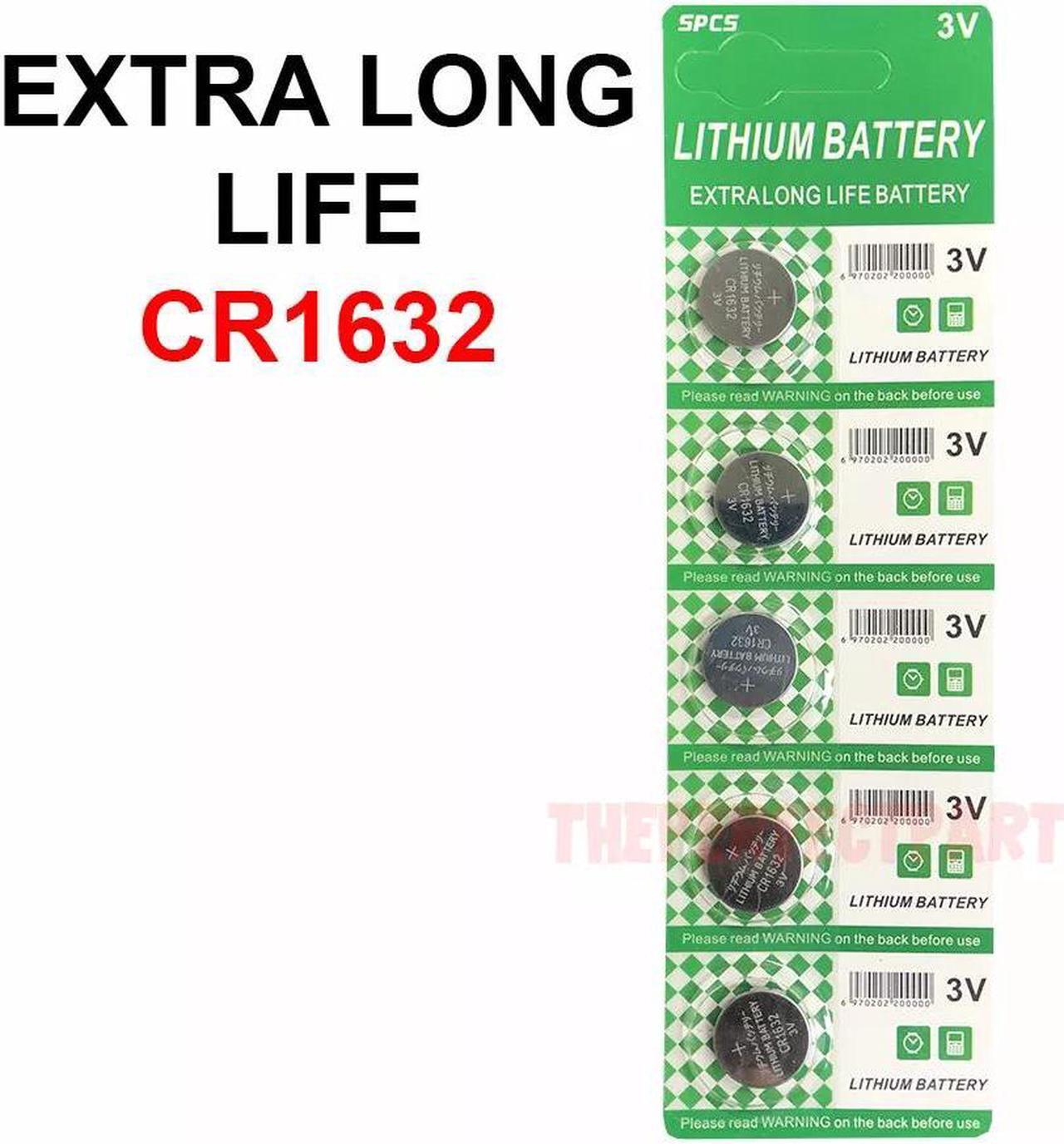 Main image of 5 PACK FRESH LONG LIFE CR1632 ECR1632 1632 3V Lithium Coin Battery Expire 2031