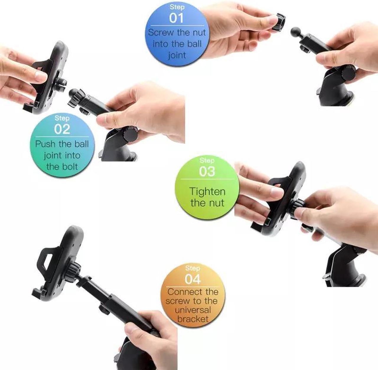 Alt view image 6 of 7 - 360° Universal Mount Holder Car Stand Windshield For Mobile Cell Phone GPS