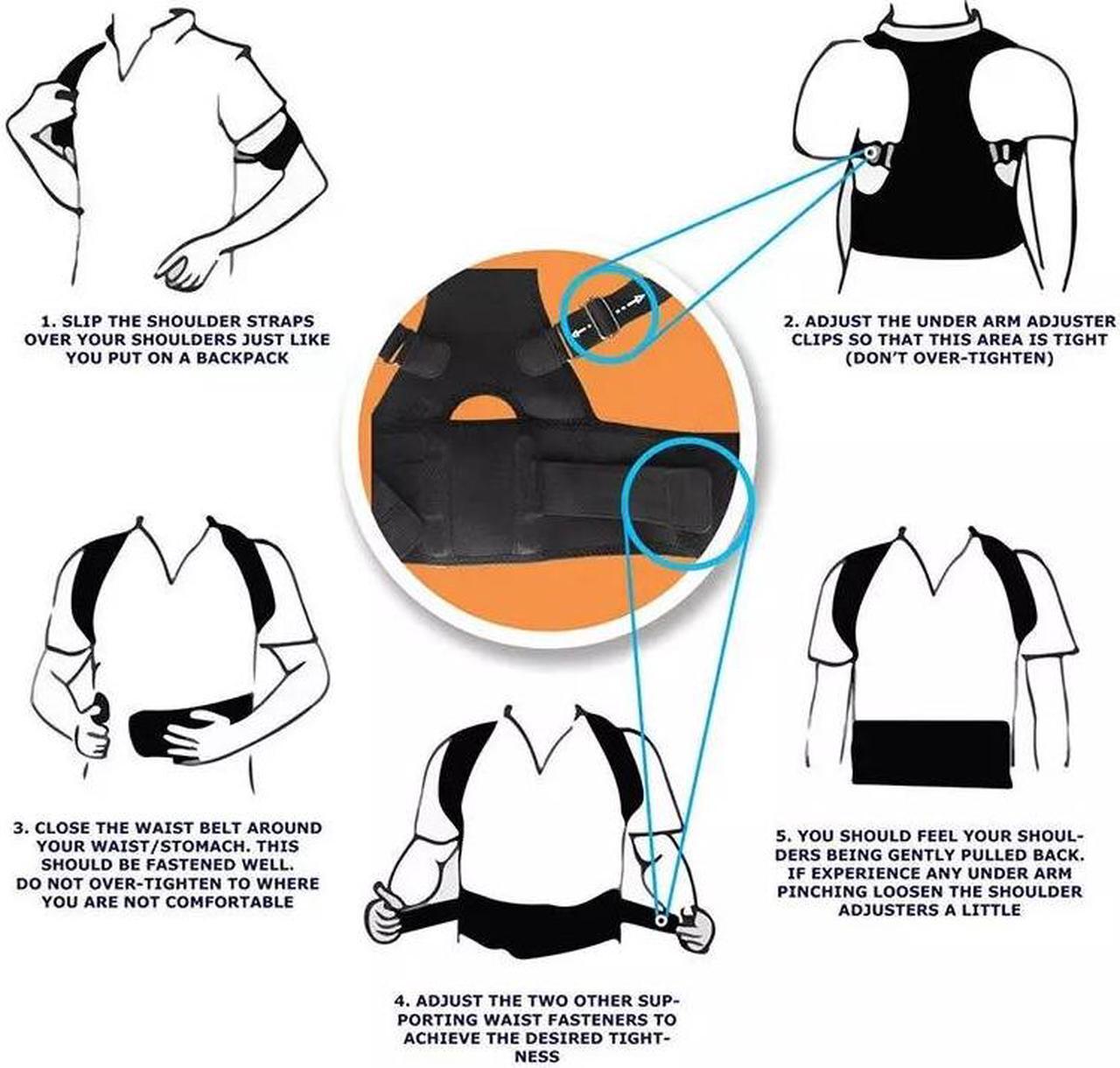 Alt view image 3 of 7 - Posture Corrector Support Magnetic Back Shoulder Brace Belt Band For Men Women