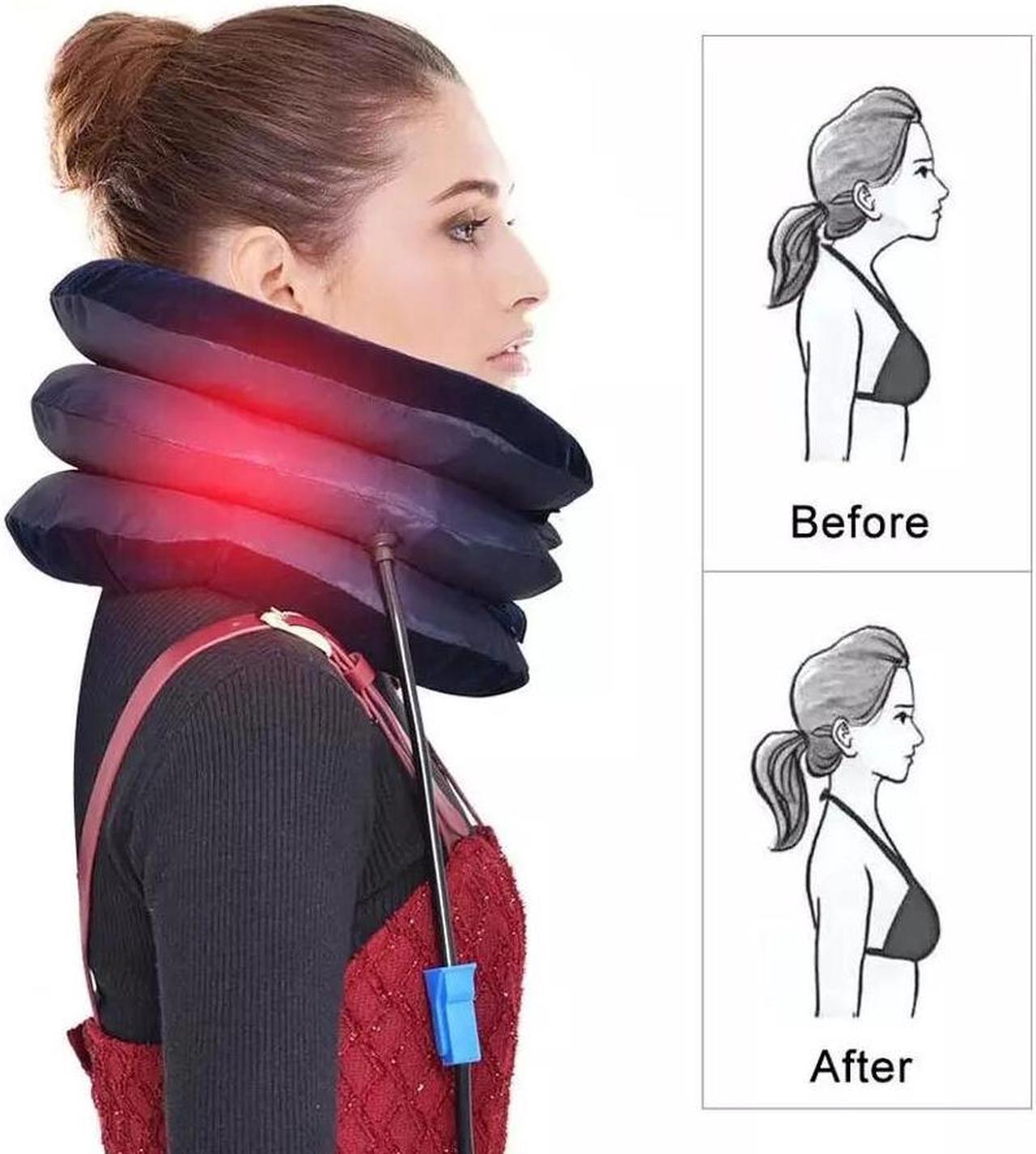 Alt view image 4 of 7 - Cervical Neck Traction Device Collar Brace Support Pain Relief Stretcher Therapy